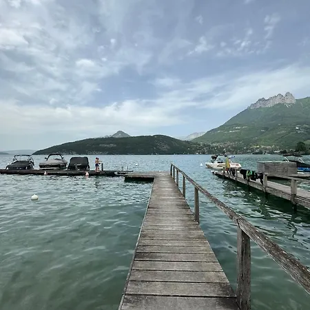 Appartement Le Beach Du Lac D'Annecy Avec Les Pieds Dans L Eau, Plage Et Ponton Prive Duingt Extérieur photo